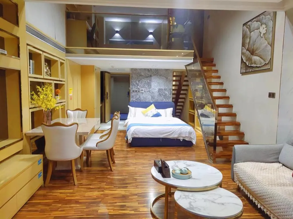 Image of Guangzhou Lai Xizhou Hotel-Guang Zhouta Zhujiang Xincheng Branch – big kitchen – big refrigerator – balcony washing machine